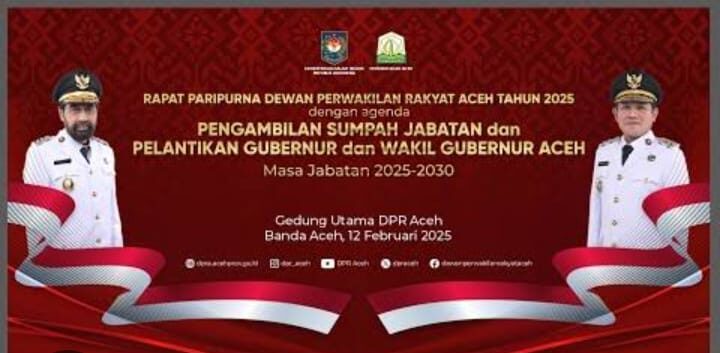 Pelantikan Gubernur dan Wakil Gubernur Aceh. Masa Jabatan 2025-2030